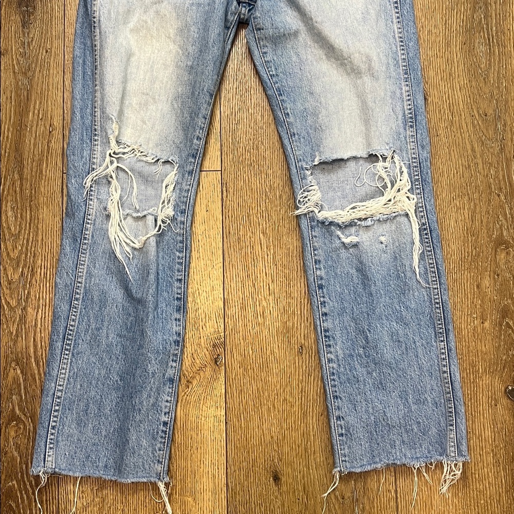 SLVRLAKE Hero Distressed Raw Hem Jeans in Long Time Coming Size 28 - Picture 6 of 10